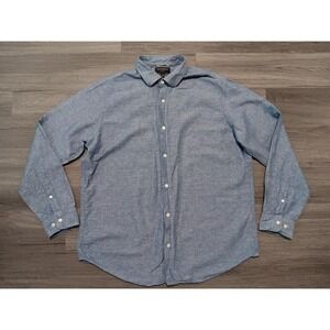 Banana Republic Men's Blue Linen Cotton Long Sleeve Slim Fit Shirt Size XL